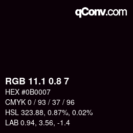 Farbcode: RGB 11.1 0.8 7 | qconv.com