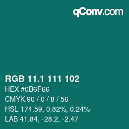 カラーコード: RGB 11.1 111 102 | qconv.com