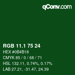 カラーコード: RGB 11.1 75 24 | qconv.com