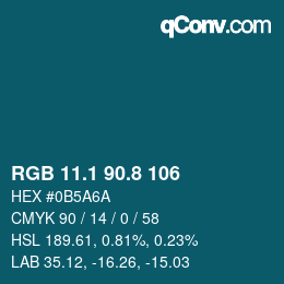 カラーコード: RGB 11.1 90.8 106 | qconv.com