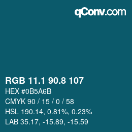 Farbcode: RGB 11.1 90.8 107 | qconv.com