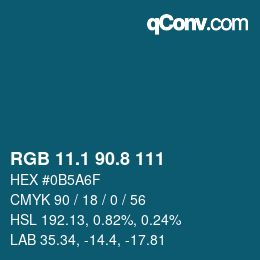 Color code: RGB 11.1 90.8 111 | qconv.com