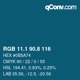 Color code: RGB 11.1 90.8 116 | qconv.com