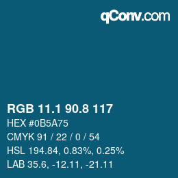Color code: RGB 11.1 90.8 117 | qconv.com