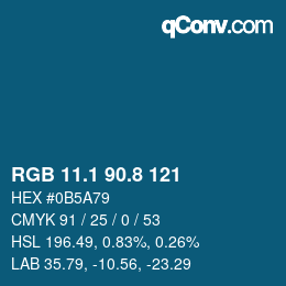 Color code: RGB 11.1 90.8 121 | qconv.com