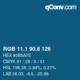 Farbcode: RGB 11.1 90.8 126 | qconv.com