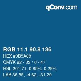 Color code: RGB 11.1 90.8 136 | qconv.com