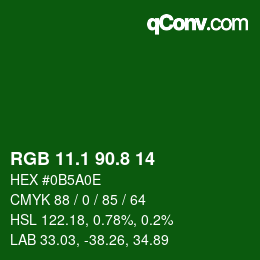 カラーコード: RGB 11.1 90.8 14 | qconv.com