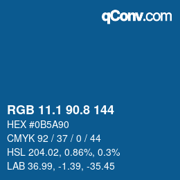 Color code: RGB 11.1 90.8 144 | qconv.com