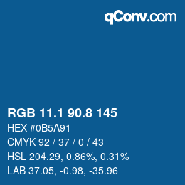 Color code: RGB 11.1 90.8 145 | qconv.com