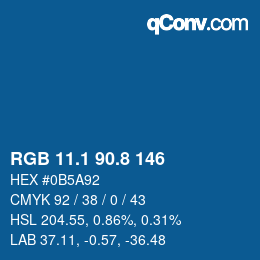 カラーコード: RGB 11.1 90.8 146 | qconv.com