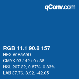 カラーコード: RGB 11.1 90.8 157 | qconv.com