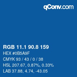 Color code: RGB 11.1 90.8 159 | qconv.com