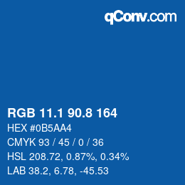 Color code: RGB 11.1 90.8 164 | qconv.com
