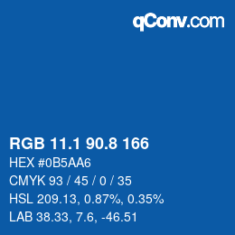 カラーコード: RGB 11.1 90.8 166 | qconv.com