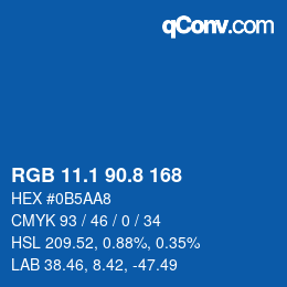 カラーコード: RGB 11.1 90.8 168 | qconv.com