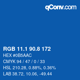 カラーコード: RGB 11.1 90.8 172 | qconv.com