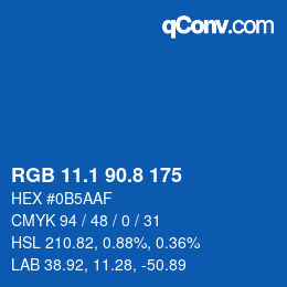 Color code: RGB 11.1 90.8 175 | qconv.com