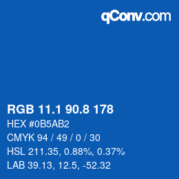 Color code: RGB 11.1 90.8 178 | qconv.com