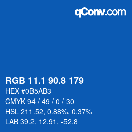 Color code: RGB 11.1 90.8 179 | qconv.com