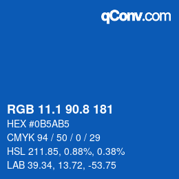 Color code: RGB 11.1 90.8 181 | qconv.com