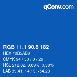 カラーコード: RGB 11.1 90.8 182 | qconv.com