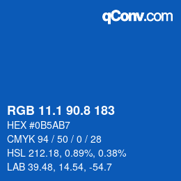 カラーコード: RGB 11.1 90.8 183 | qconv.com