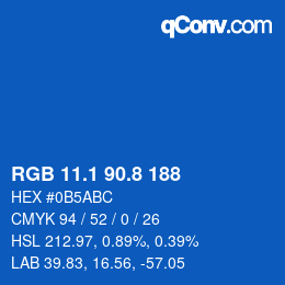 カラーコード: RGB 11.1 90.8 188 | qconv.com