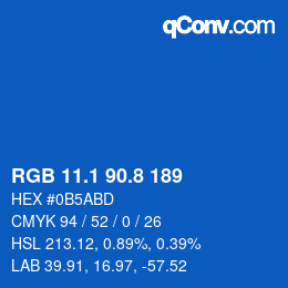 カラーコード: RGB 11.1 90.8 189 | qconv.com