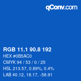 Color code: RGB 11.1 90.8 192 | qconv.com