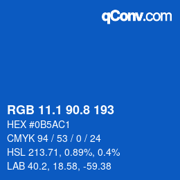 Color code: RGB 11.1 90.8 193 | qconv.com