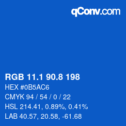 Color code: RGB 11.1 90.8 198 | qconv.com