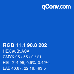 カラーコード: RGB 11.1 90.8 202 | qconv.com