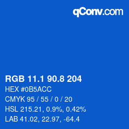 カラーコード: RGB 11.1 90.8 204 | qconv.com