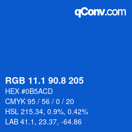 カラーコード: RGB 11.1 90.8 205 | qconv.com