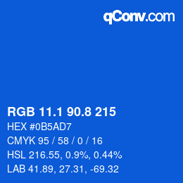 カラーコード: RGB 11.1 90.8 215 | qconv.com