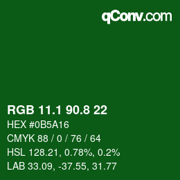 カラーコード: RGB 11.1 90.8 22 | qconv.com