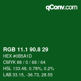 カラーコード: RGB 11.1 90.8 29 | qconv.com