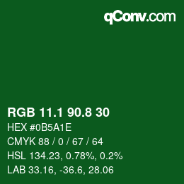 カラーコード: RGB 11.1 90.8 30 | qconv.com