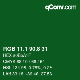 カラーコード: RGB 11.1 90.8 31 | qconv.com