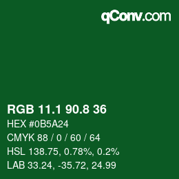 カラーコード: RGB 11.1 90.8 36 | qconv.com