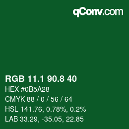 カラーコード: RGB 11.1 90.8 40 | qconv.com
