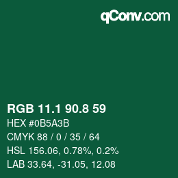 Color code: RGB 11.1 90.8 59 | qconv.com