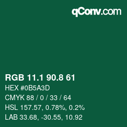 カラーコード: RGB 11.1 90.8 61 | qconv.com