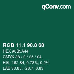 Color code: RGB 11.1 90.8 68 | qconv.com