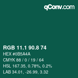 Color code: RGB 11.1 90.8 74 | qconv.com