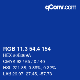 カラーコード: RGB 11.3 54.4 154 | qconv.com