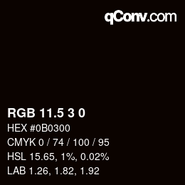 カラーコード: RGB 11.5 3 0 | qconv.com