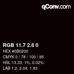 カラーコード: RGB 11.7 2.6 0 | qconv.com