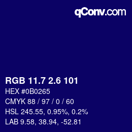 カラーコード: RGB 11.7 2.6 101 | qconv.com